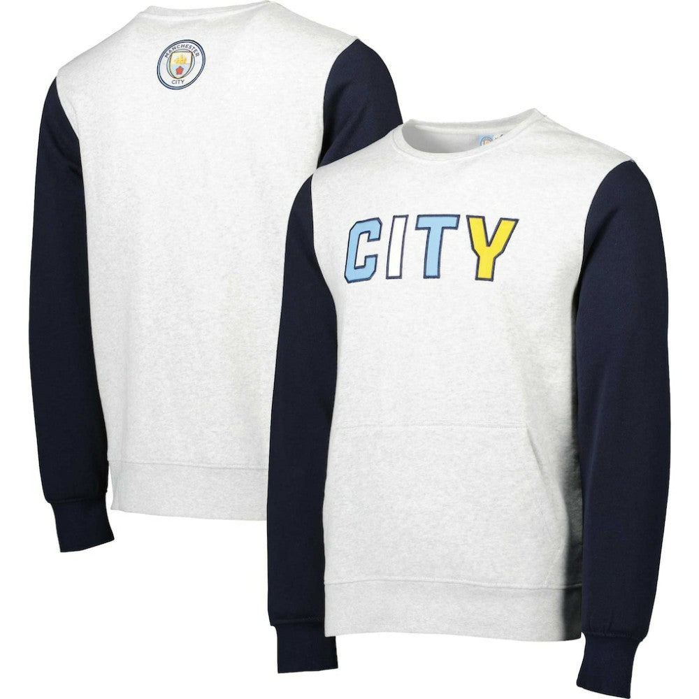 Manchester City Kangaroo Pullover Sweatshirt - Gray/Navy