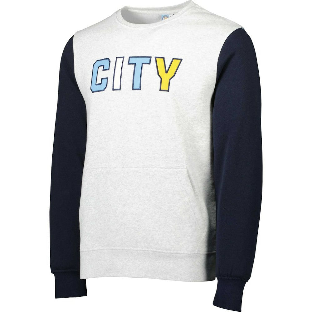 Manchester City Kangaroo Pullover Sweatshirt - Gray/Navy