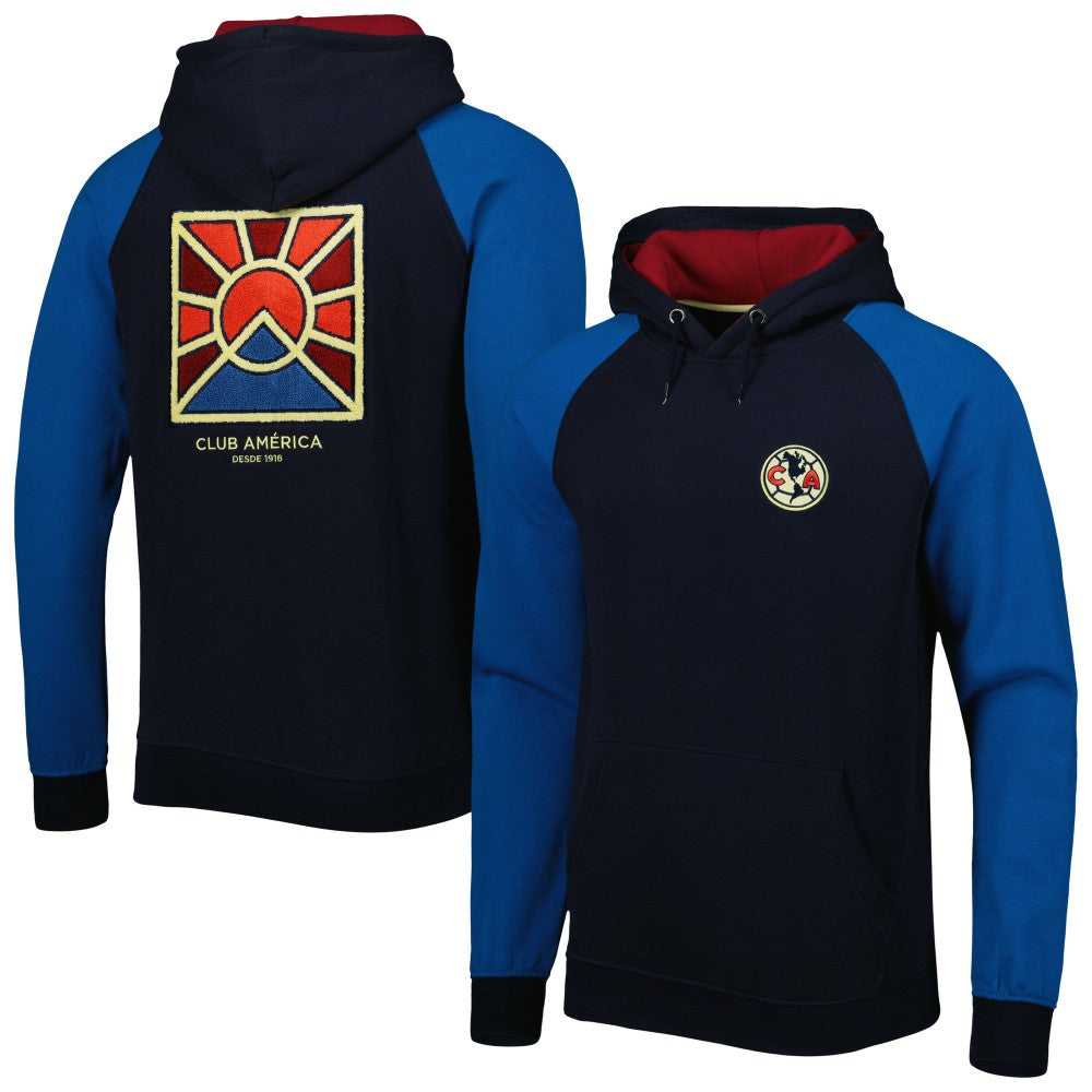Club America Pride Raglan Pullover Hoodie - Navy/Blue