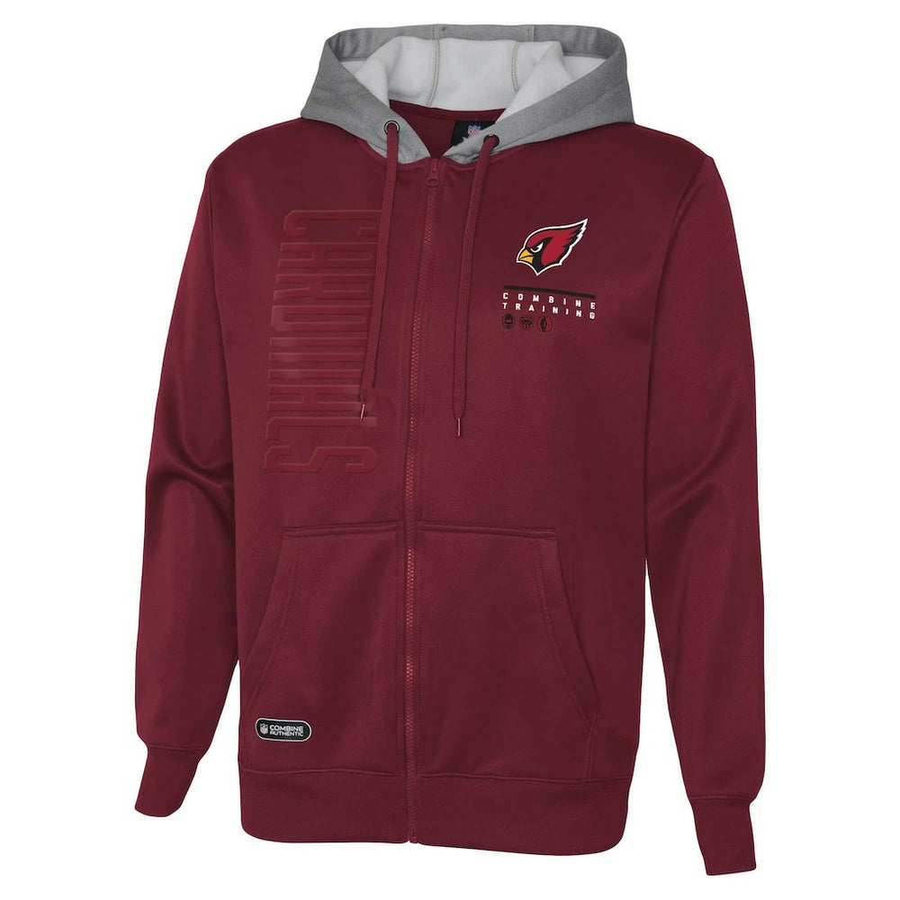Arizona Cardinals Combine Authentic Field Play Full-Zip Hoodie Sweatshirt Cardinal - NFL
