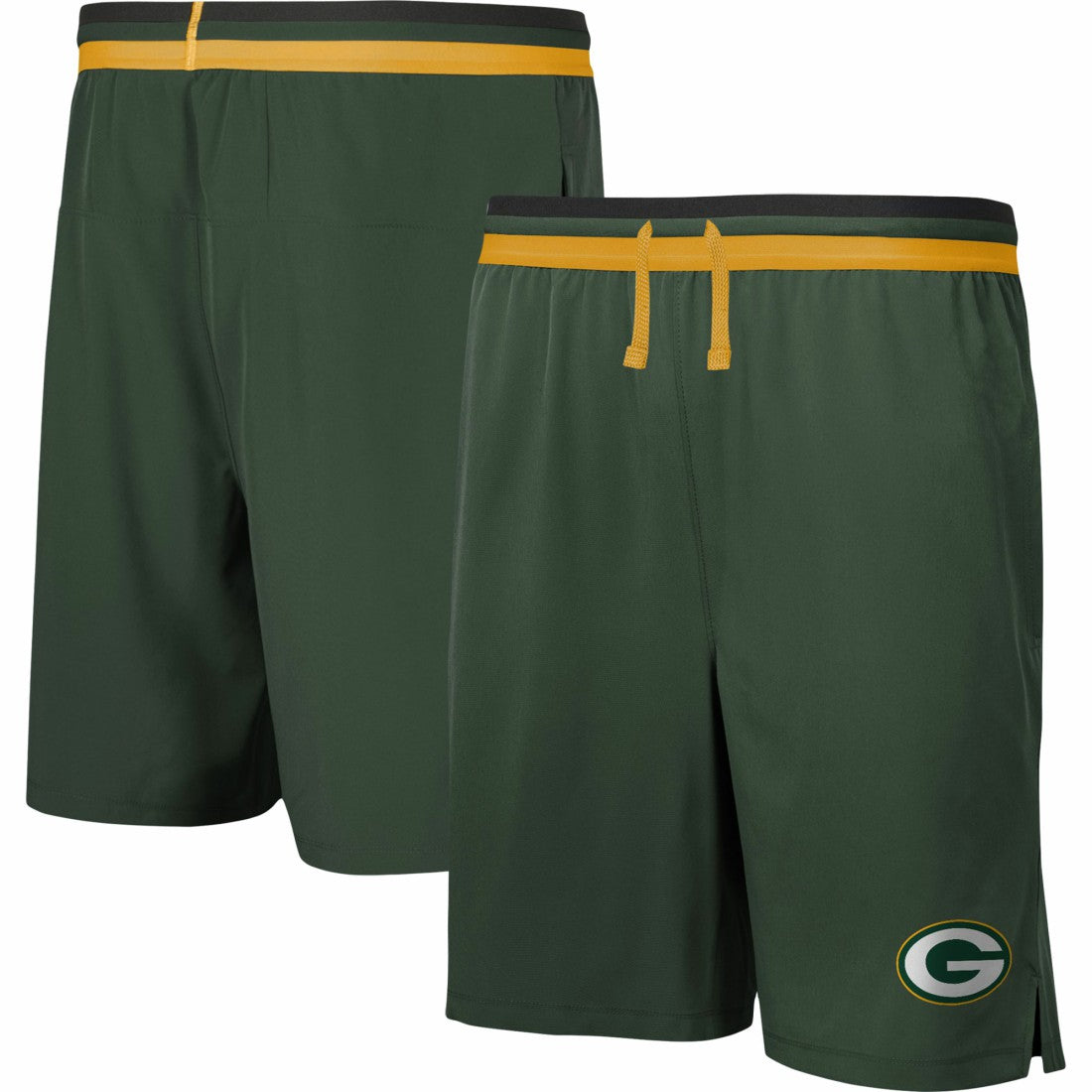 Green Bay Packers Cool Down Tri-Color Elastic Training Shorts Green - NFL