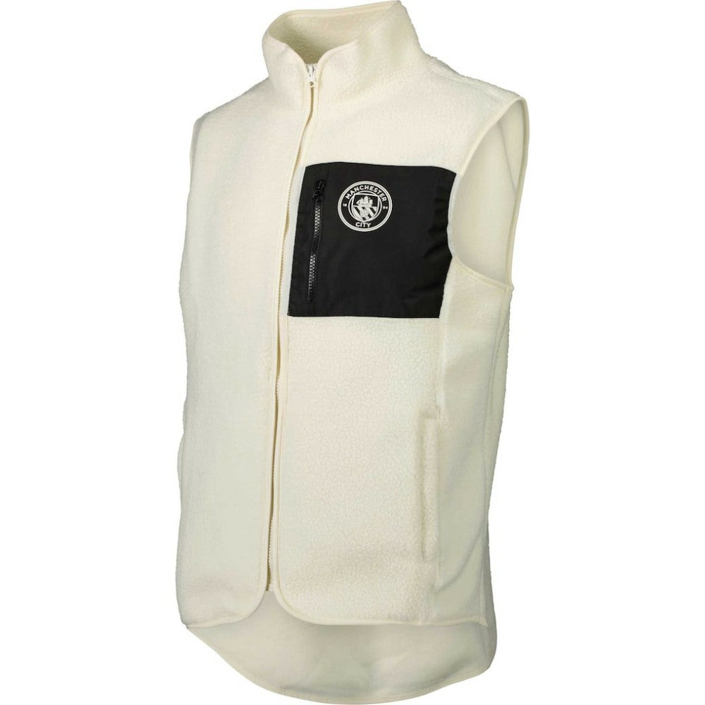 Manchester City Pile Full-Zip Vest - White