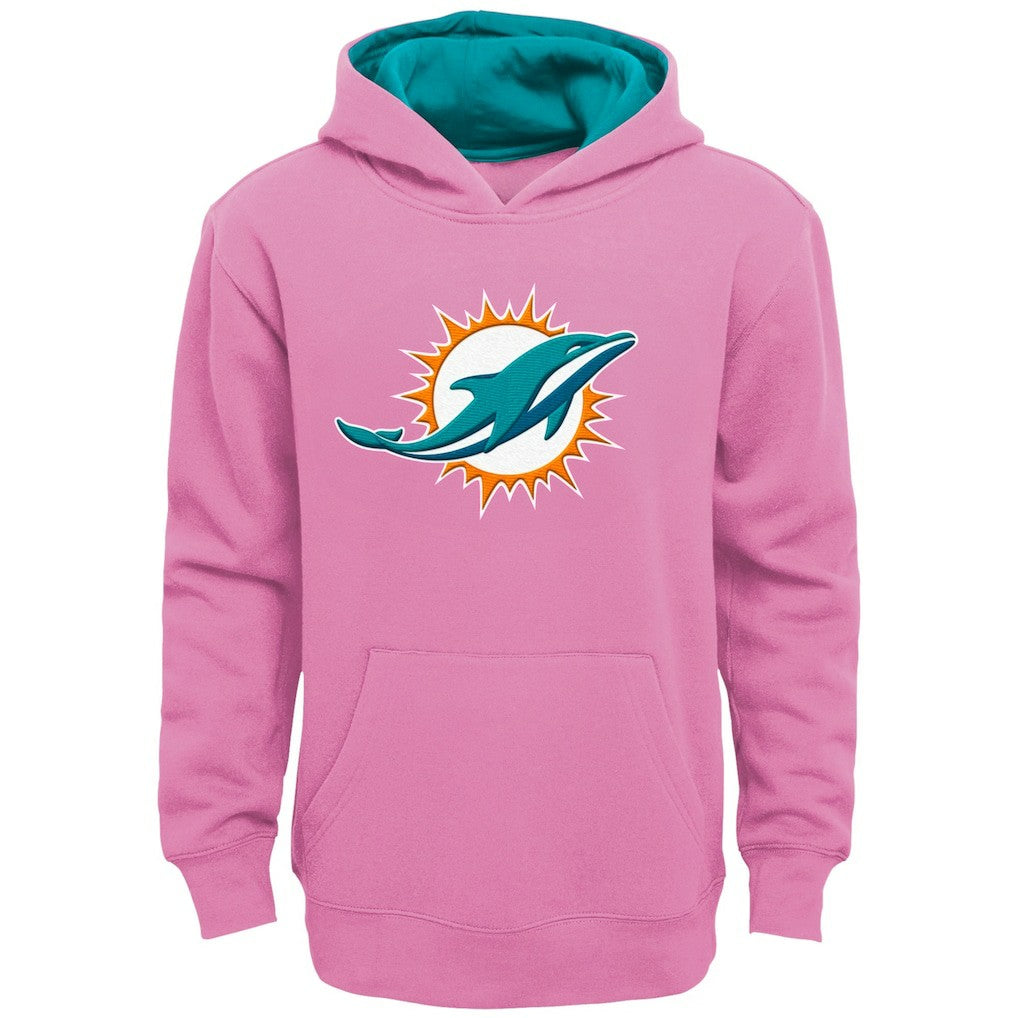 Miami Dolphins Girls Youth Prime Pullover Hoodie Pink - NFL