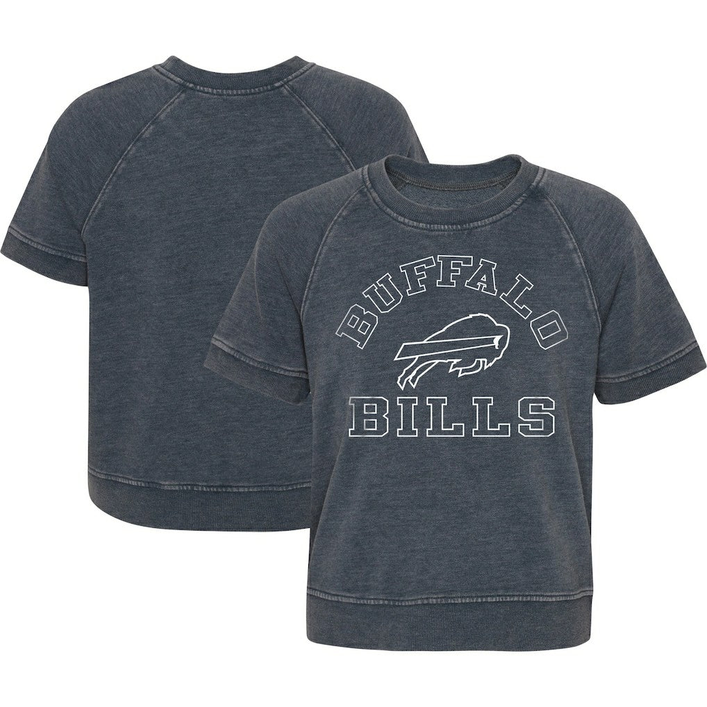 Buffalo Bills Girls Juniors Cheer Squad Raglan T-Shirt Heather Charcoal - NFL