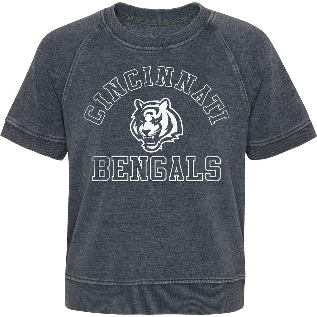 Cincinnati Bengals Girls Juniors Cheer Squad Raglan T-Shirt Heather Charcoal - NFL