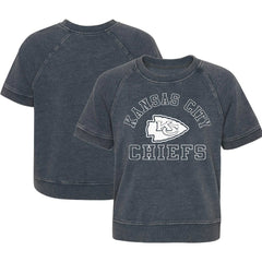 Kansas City Chiefs Girls Juniors Cheer Squad Raglan T-Shirt Heather Charcoal - NFL