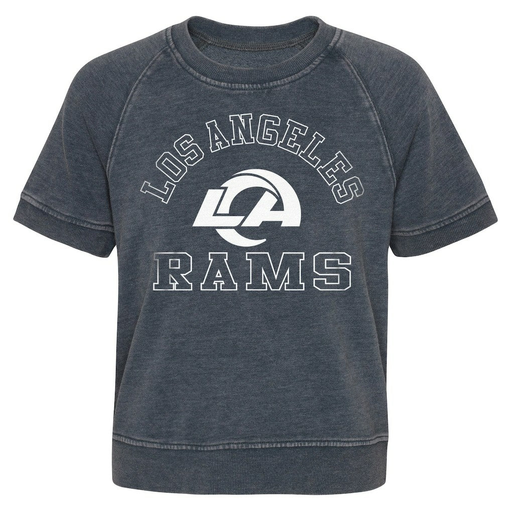 Los Angeles Rams Girls Juniors Cheer Squad Raglan T-Shirt Heather Charcoal - NFL