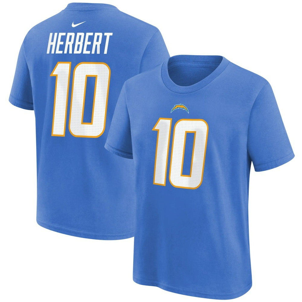Justin Herbert Los Angeles Chargers Youth Player Name & Number T-Shirt Powder Blue - Nike