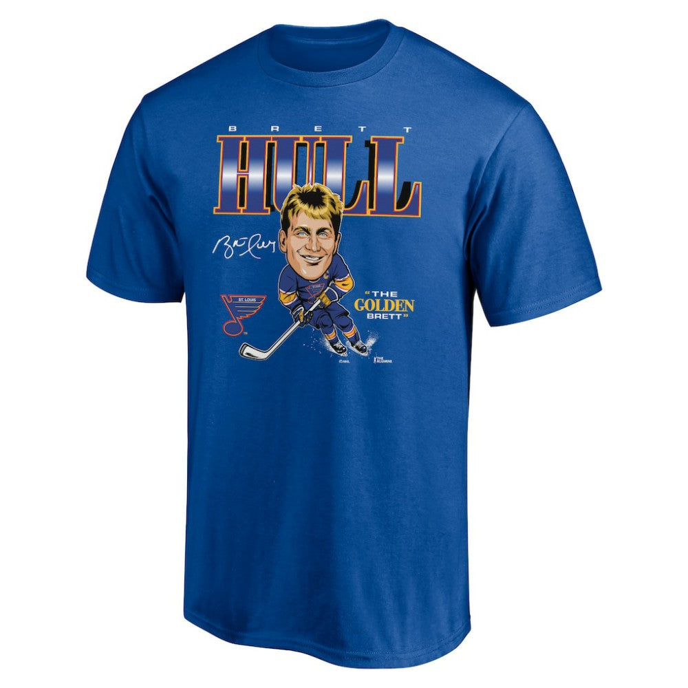 Brett Hull St. Louis Blues - Player Caricature T-Shirt Blue