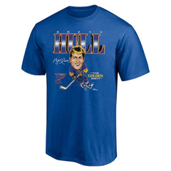 Brett Hull St. Louis Blues - Player Caricature T-Shirt Blue