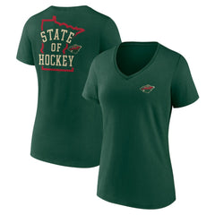 Minnesota Wild - Women's Territorial V-Neck T-Shirt Green