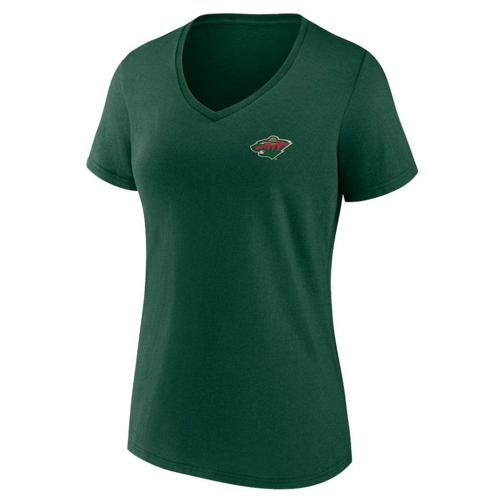 Minnesota Wild - Women's Territorial V-Neck T-Shirt Green