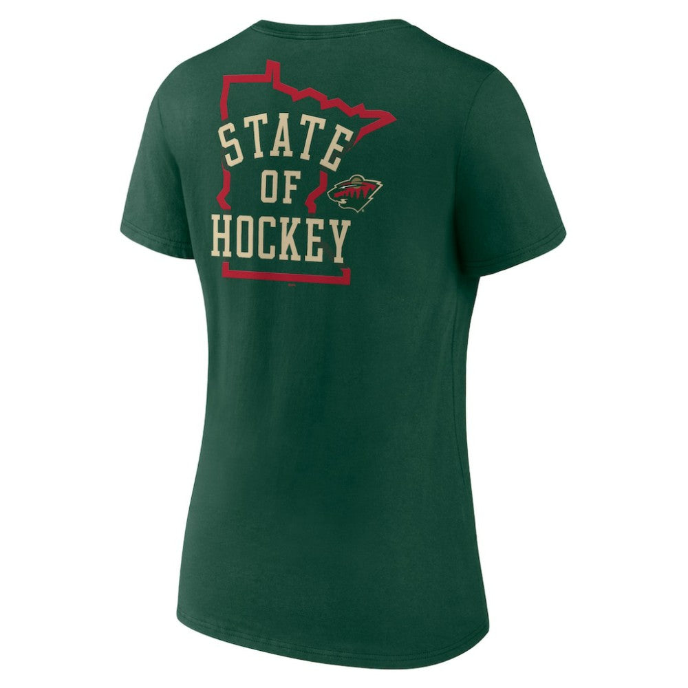 Minnesota Wild - Women's Territorial V-Neck T-Shirt Green