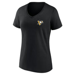 Pittsburgh Penguins Women's Territorial V-Neck T-Shirt Black