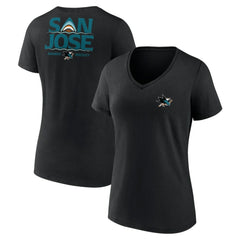 San Jose Sharks - Women's Territorial V-Neck T-Shirt Black