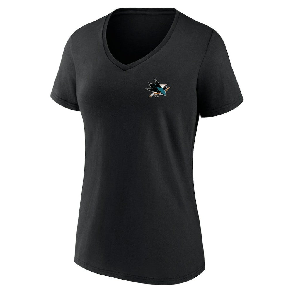 San Jose Sharks - Women's Territorial V-Neck T-Shirt Black