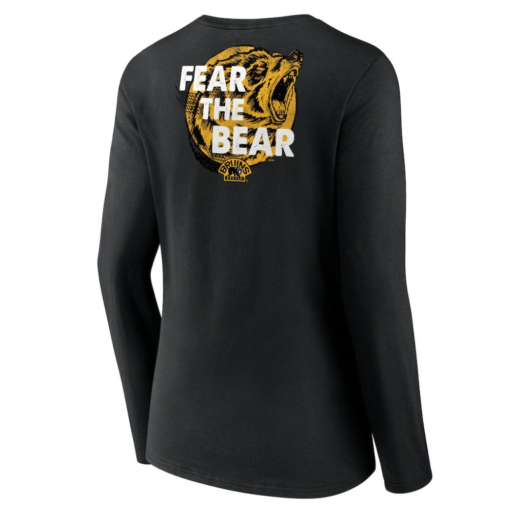 Boston Bruins Women's Territorial Long Sleeve V-Neck T-Shirt Black