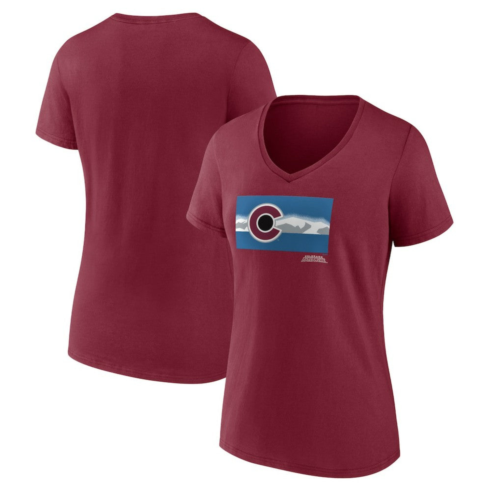 Colorado Avalanche - Women's Shout Out V-Neck T-Shirt Burgundy
