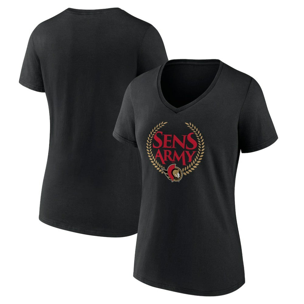 Ottawa Senators - Women's Shout Out V-Neck T-Shirt Black