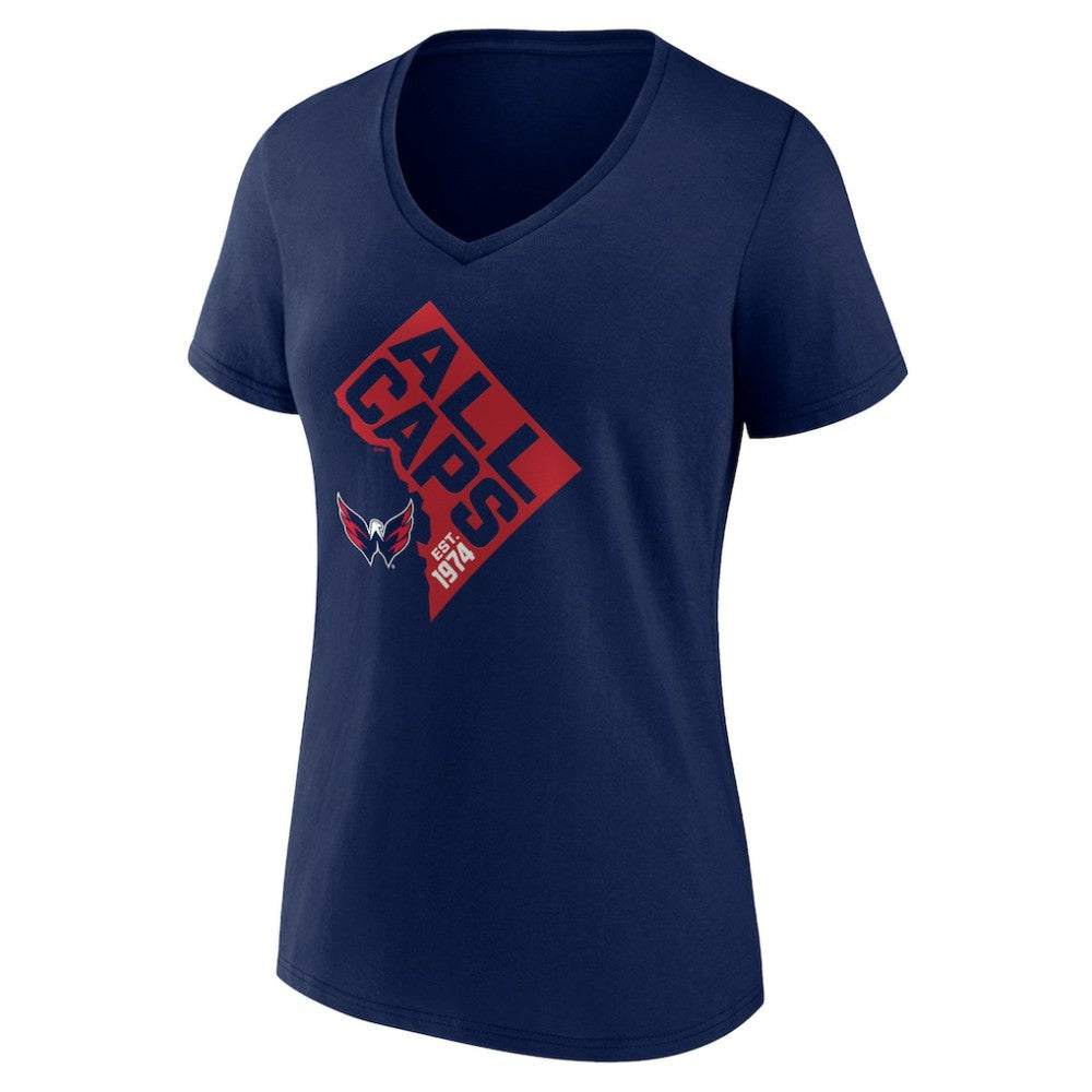 Washington Capitals Women's Shout Out V-Neck T-Shirt Navy