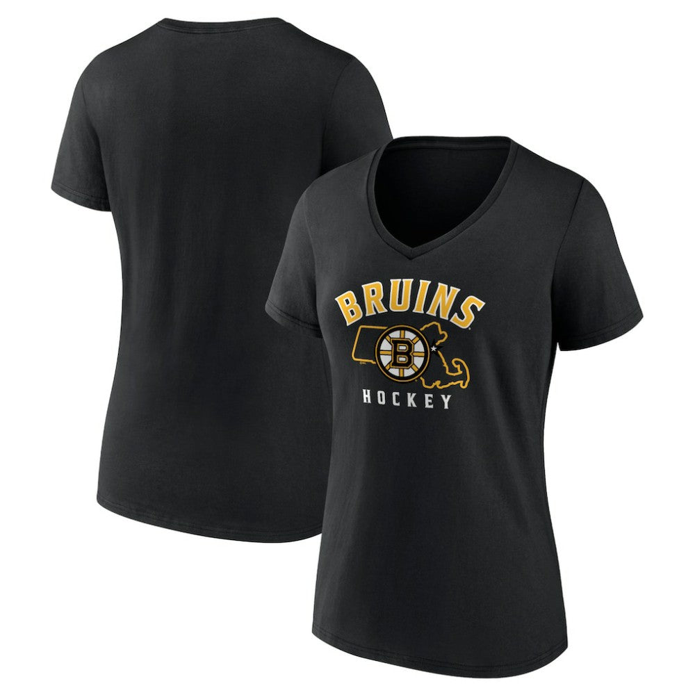 Boston Bruins Women's Proclamation V-Neck T-Shirt Black