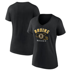 Boston Bruins Women's Proclamation V-Neck T-Shirt Black