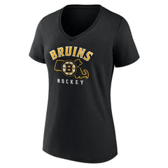 Boston Bruins Women's Proclamation V-Neck T-Shirt Black