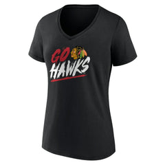Chicago Blackhawks Women's Proclamation V-Neck T-Shirt Black