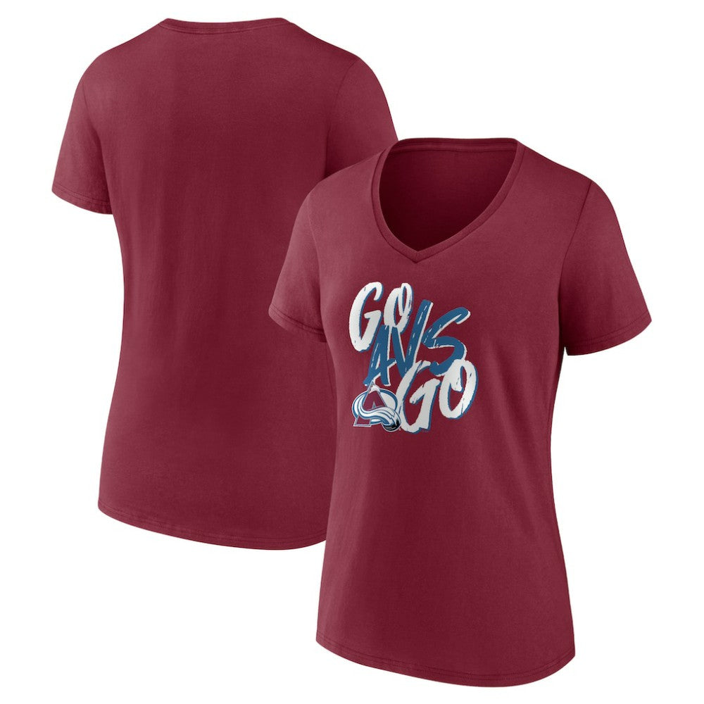 Colorado Avalanche - Women's Proclamation V-Neck T-Shirt Burgundy