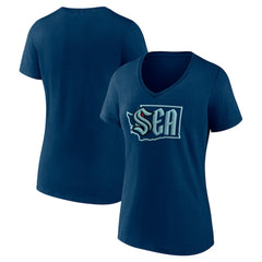 Seattle Kraken Women's Proclamation V-Neck T-Shirt Deep Sea Blue