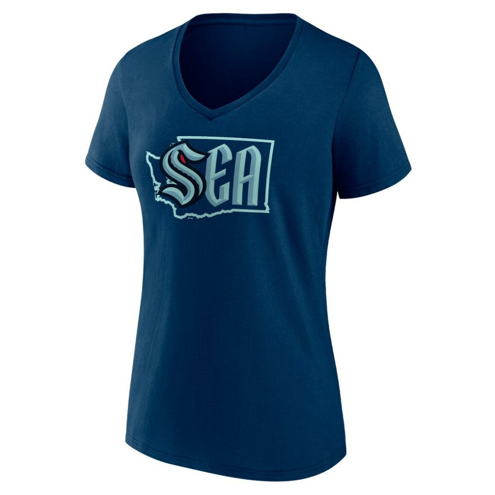 Seattle Kraken Women's Proclamation V-Neck T-Shirt Deep Sea Blue