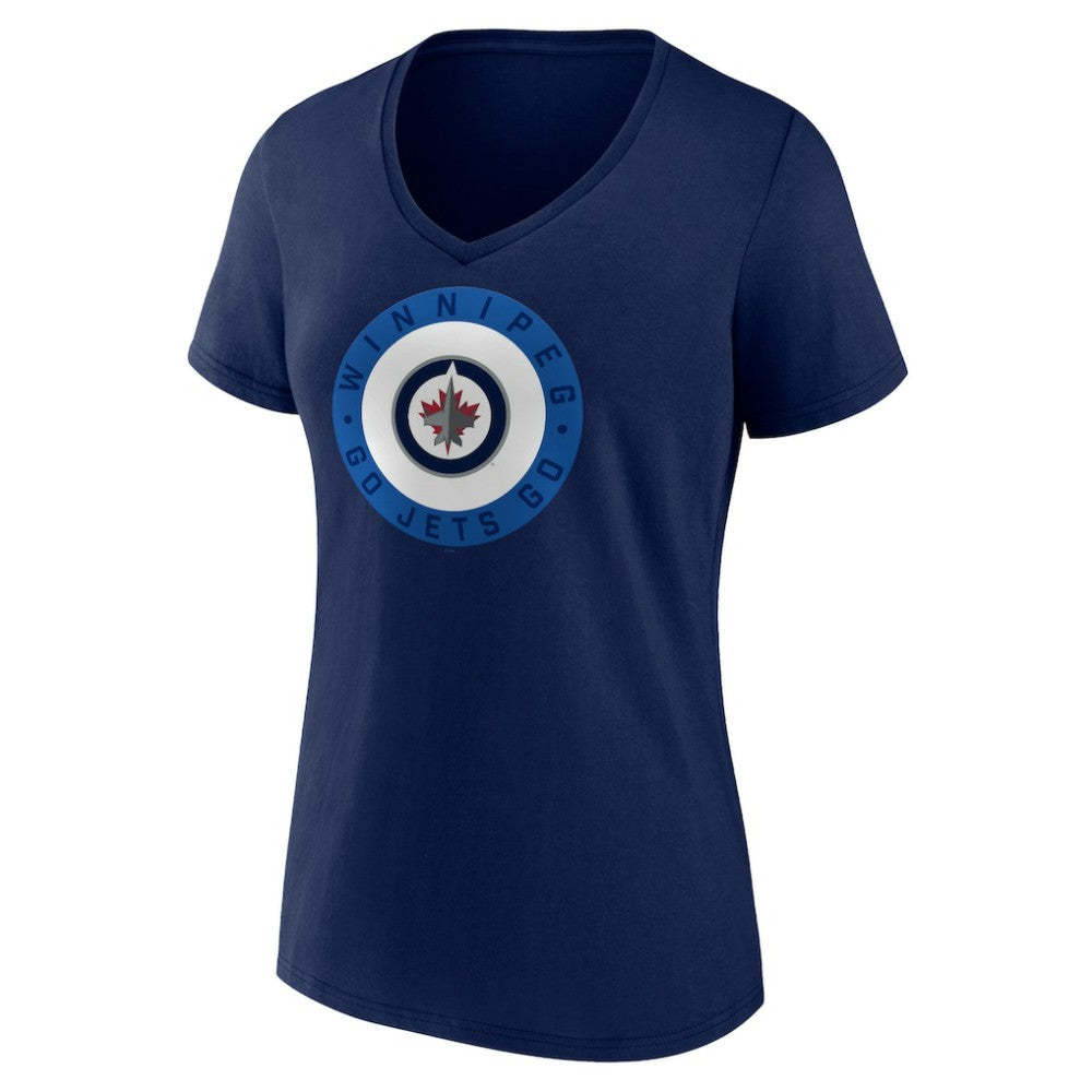 Winnipeg Jets - Women's Proclamation V-Neck T-Shirt Navy