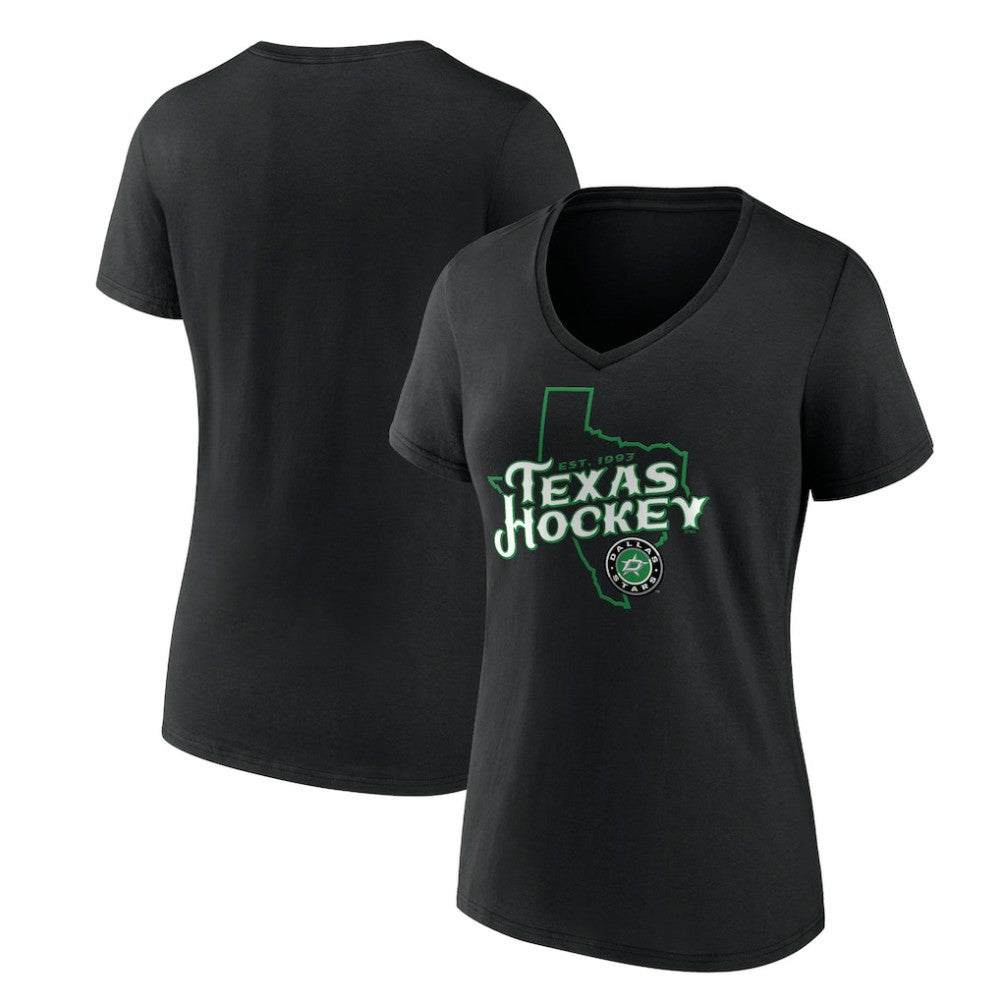 Dallas Stars - Women's Represent V-Neck T-Shirt Black