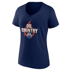 Edmonton Oilers - Women's Represent V-Neck T-Shirt Navy