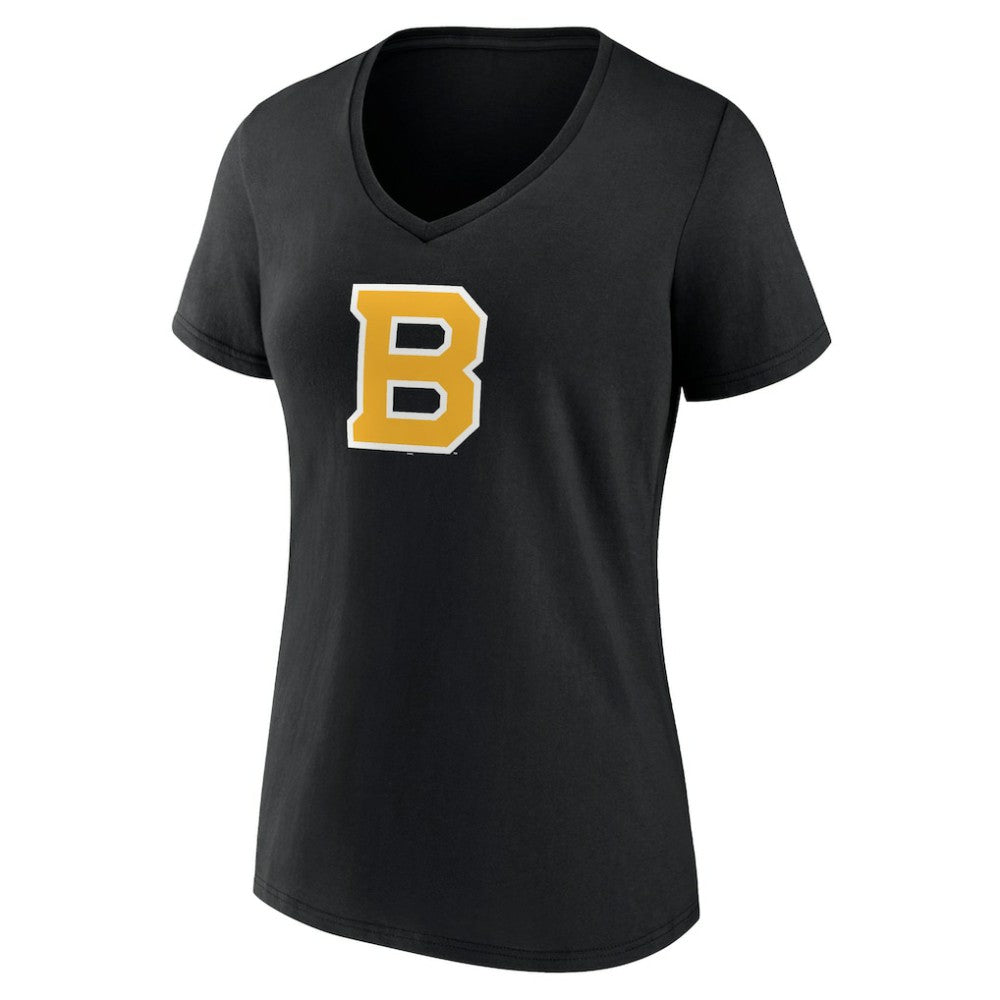 Boston Bruins Women's Alternate Logo V-Neck T-Shirt Black