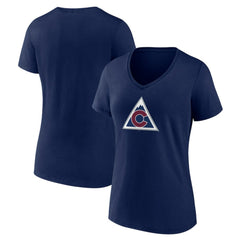 Colorado Avalanche - Women's Alternate Logo V-Neck T-Shirt Navy