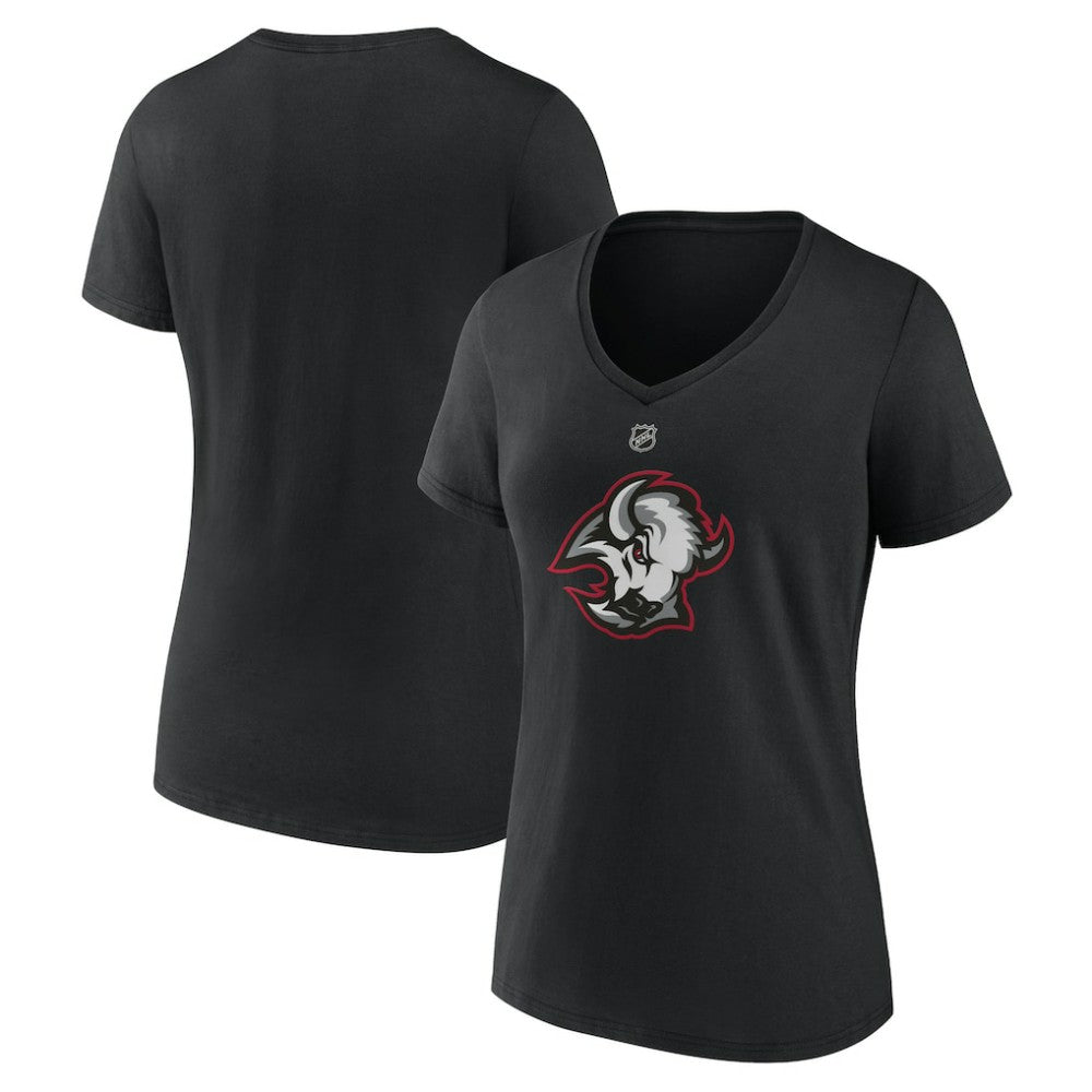 Buffalo Sabres - Women's Alternate Logo V-Neck T-Shirt Black