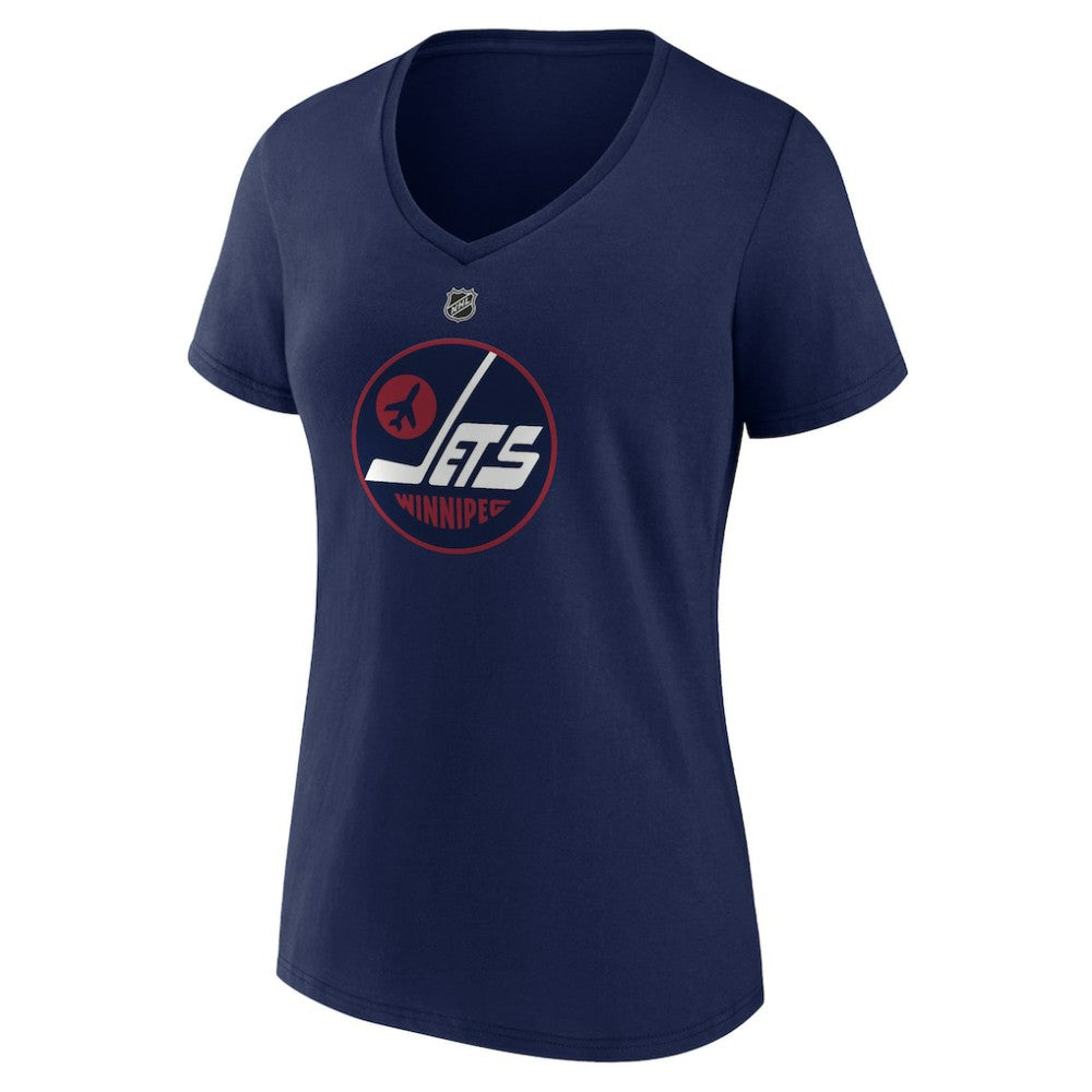 Winnipeg Jets - Women's Alternate Logo V-Neck T-Shirt Navy