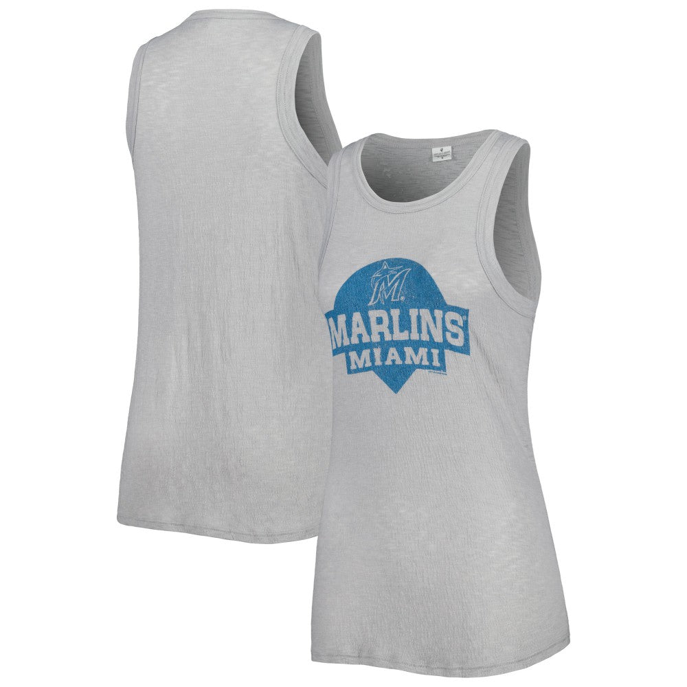 Miami Marlins Soft as a Grape Women's Tri-Blend Tank Top Sale