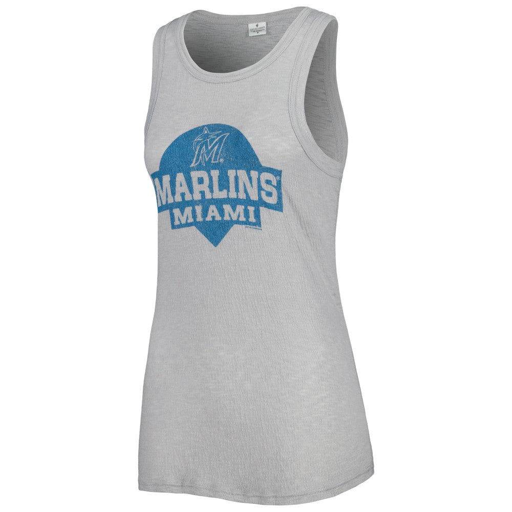Miami Marlins Soft as a Grape Women's Tri-Blend Tank Top Sale