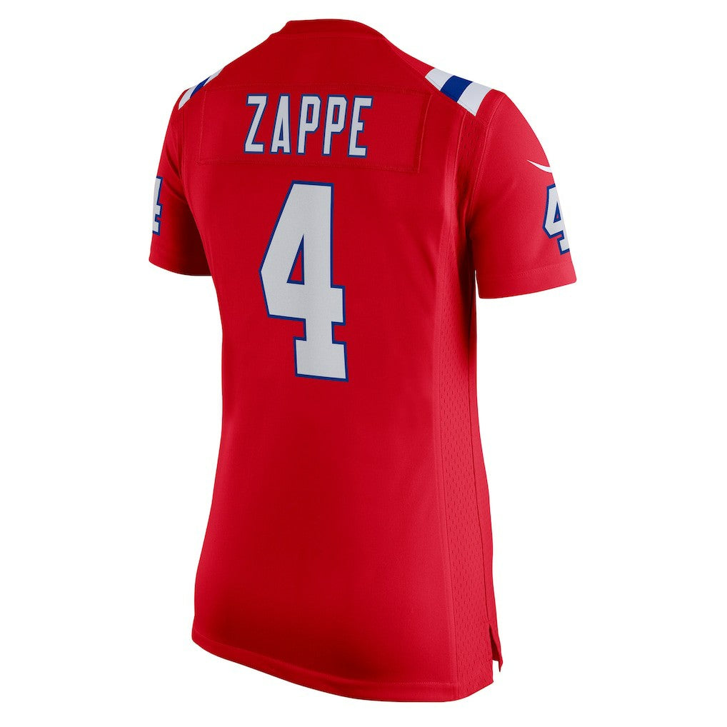 Bailey Zappe New England Patriots Women's Team Game Jersey Red - Nike