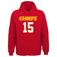 Patrick Mahomes Kansas City Chiefs Youth Mainliner Player Name & Number Pullover Hoodie Red - NFL