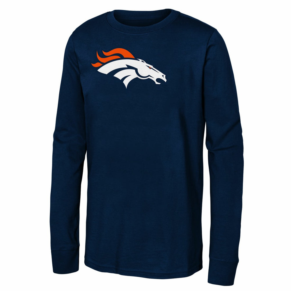 Denver Broncos Youth Primary Logo Long Sleeve T-Shirt Navy - NFL