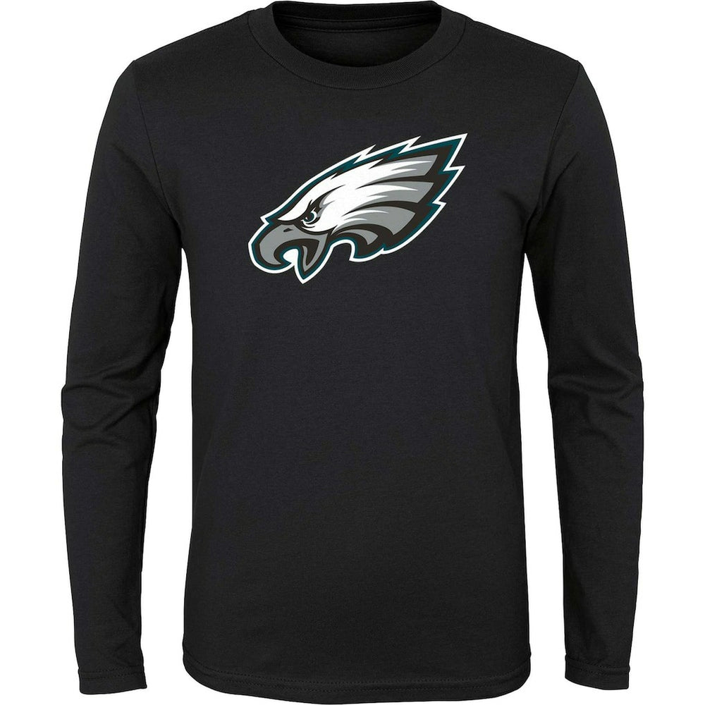 Philadelphia Eagles Youth Primary Logo Long Sleeve T-Shirt Black - NFL