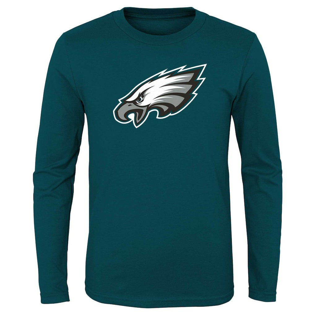 Philadelphia Eagles Youth Primary Logo Long Sleeve T-Shirt Midnight Green - NFL
