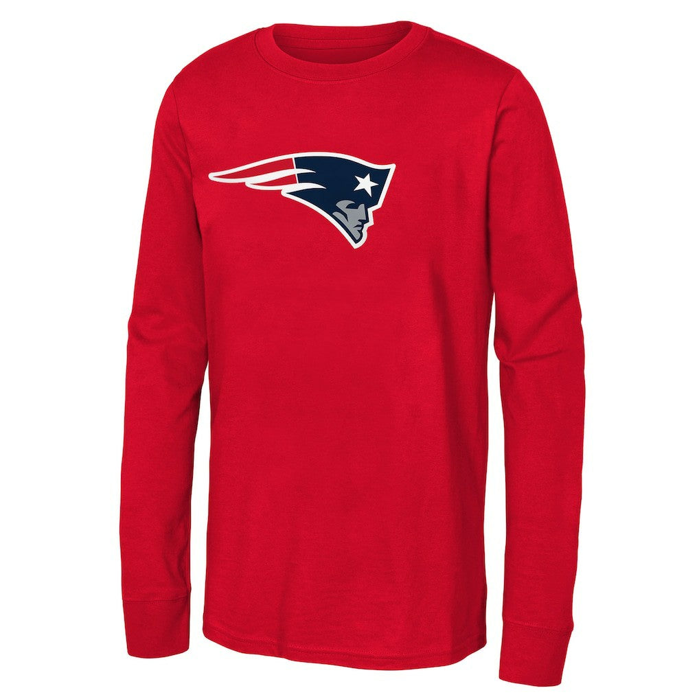 New England Patriots Youth Primary Logo Long Sleeve T-Shirt Red - NFL