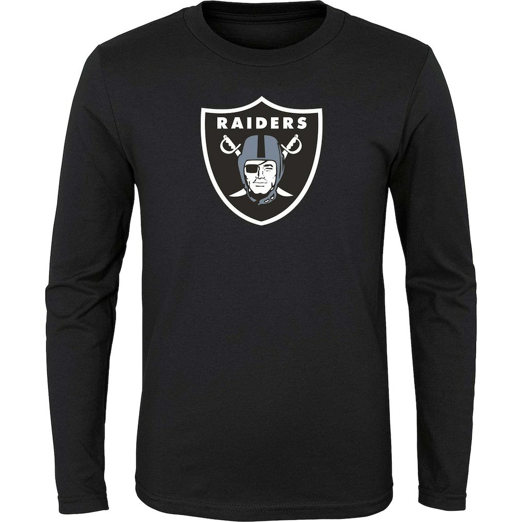 Las Vegas Raiders Youth Primary Logo Long Sleeve T-Shirt Black - NFL