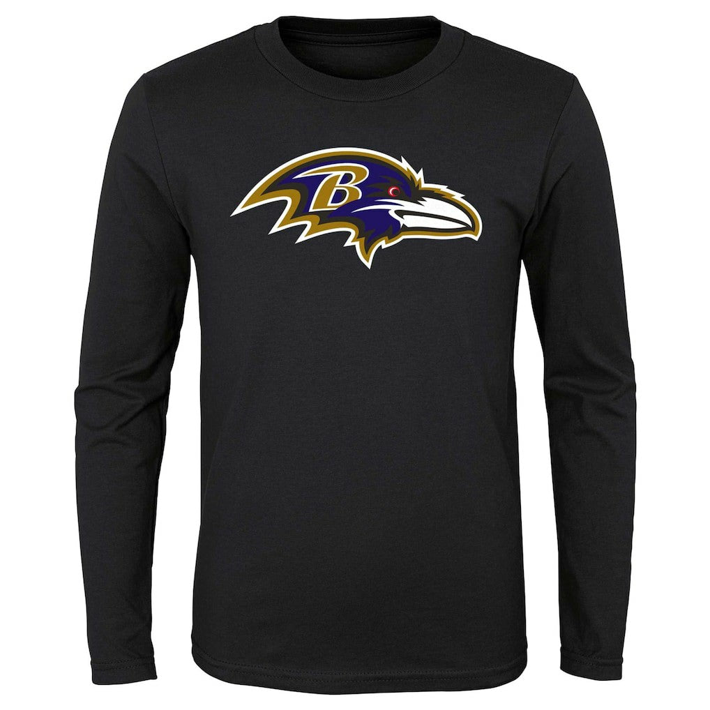 Baltimore Ravens Youth Primary Logo Long Sleeve T-Shirt Black - NFL