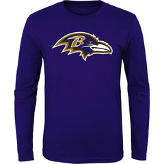 Baltimore Ravens Youth Primary Logo Long Sleeve T-Shirt Purple - NFL