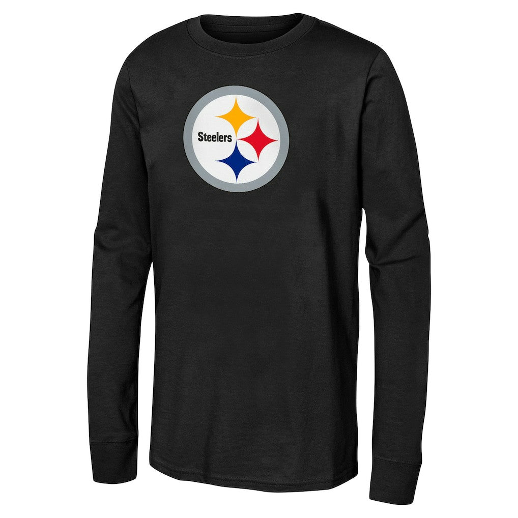 Pittsburgh Steelers Youth Primary Logo Long Sleeve T-Shirt Black - NFL
